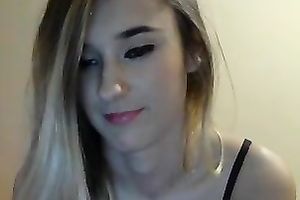 Cute and lovely golden-haired GF posing for me in tempting underware