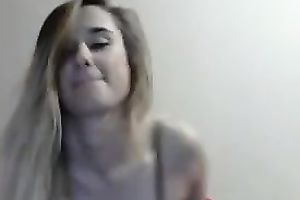 Cute and lovely golden-haired GF posing for me in tempting underware