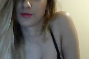 Cute and lovely golden-haired GF posing for me in tempting underware