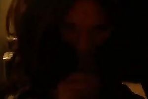 Kinky brownhead lady-man blowing large obese rod balls unfathomable