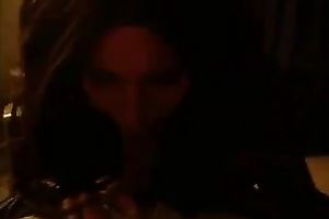 Kinky brownhead lady-man blowing large obese rod balls unfathomable
