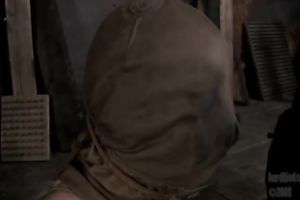 Slim blond enjoys toying and whipping in a basement