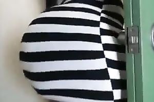 The plastic round a-hole of a sexy latin babe milf babe in taut suit