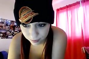 Amazing non-professional raven haired doxy with natural breasts was teasing her juicy cum-hole