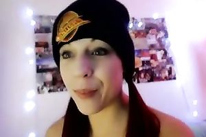 Amazing non-professional raven haired doxy with natural breasts was teasing her juicy cum-hole