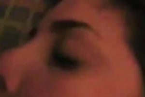 Torrid dark brown girlie of my buddy greedily blows his strong lollicock