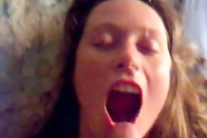 Huge facial present for my marvelous beautiful ginger slutty wife