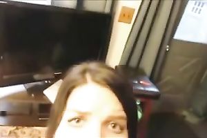 Dark haired nympho with braids was blowing my buddy nearly dry