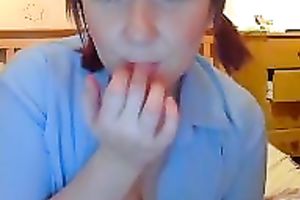 Ardent corpulent housewife wanted to show off her large saggy knockers