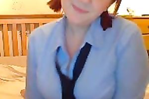 Ardent corpulent housewife wanted to show off her large saggy knockers