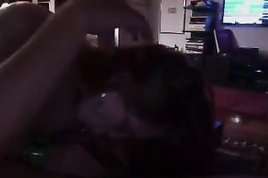 Cute dark brown coed slutty wife takes a chance to give a precious irrumation