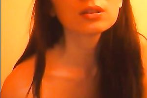Eye catching brunette hair legal age teenager strips for me on cam