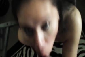 Wife with black hair provided my neighbor's weenie with a irrumation