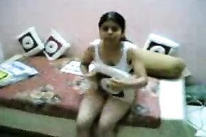 Cute and breasty youthful Indian whore Sonia filmed on webcam