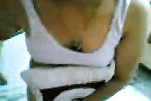 Cute and breasty youthful Indian whore Sonia filmed on webcam