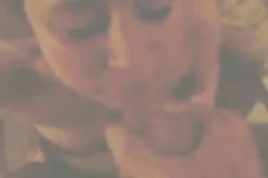 Delicious blonde housewife receives facial after a vehement blowjob