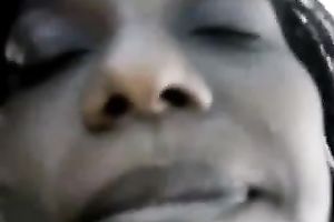 Hot black skin hot playgirl with large boobs sucks meat of her guy