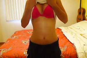 Taping my sexy and hot college chick nude in my bedroom