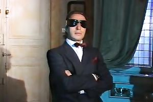 Elegant and lean white brunette hair ladies ride on one rod