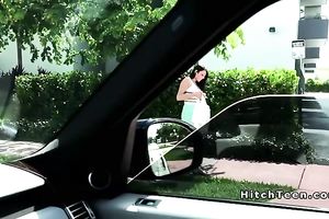 Hot wicked legal age teenager bangs in car pov