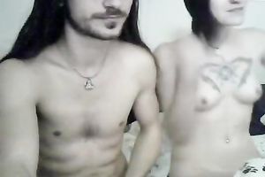 Eating my milk skinned girl's large arse and getting head on webcam