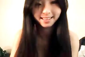 Cute Asian Married slut with skinny body masturbates and smiles for me