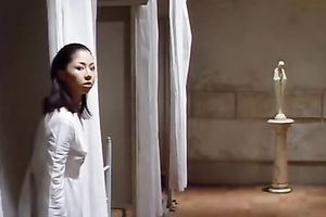 Two hot oriental dark brown lesbian babes shows their excitement