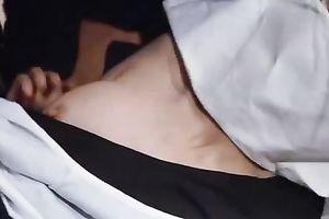 Two hot oriental dark brown lesbian babes shows their excitement