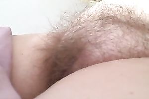 Extremely curly pubic area of my older bulky white bitch filmed on webcam