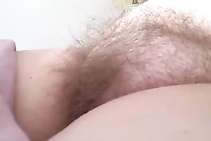 Extremely curly pubic area of my older bulky white bitch filmed on webcam
