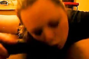 My blond playgirl talks on the phone whilst engulfing my BBC