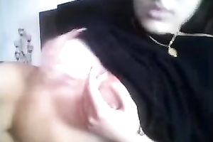 Cute livecam sweetheart shows her merry mangos and squeezes 'em