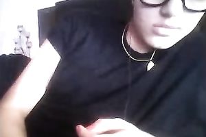 Cute livecam sweetheart shows her merry mangos and squeezes 'em