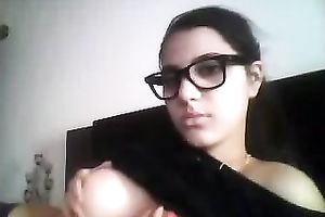 Cute livecam sweetheart shows her merry mangos and squeezes 'em