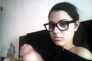 Cute livecam sweetheart shows her merry mangos and squeezes 'em