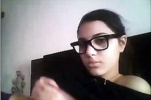 Cute livecam sweetheart shows her merry mangos and squeezes 'em