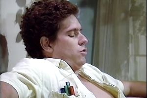 Spectacled serious man receives most excellent blowjob in his life