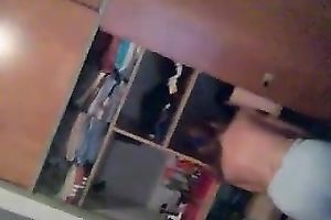 My hidden web camera taped the way my bootylicious lascivious white bitch changes clothing