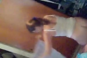 My hidden web camera taped the way my bootylicious lascivious white bitch changes clothing