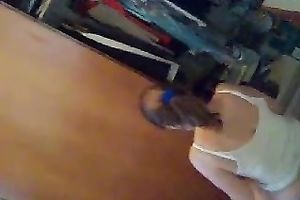 My hidden web camera taped the way my bootylicious lascivious white bitch changes clothing