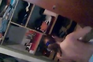 My hidden web camera taped the way my bootylicious lascivious white bitch changes clothing