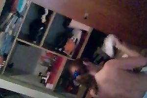 My hidden web camera taped the way my bootylicious lascivious white bitch changes clothing