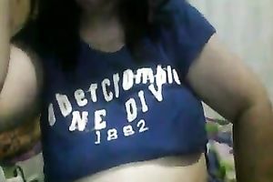 Ardent Filipina brunette hair mother I'd like to fuck was flashing her rather saggy large milk cans