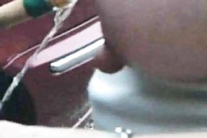 Mature bbw hotwife of mine washes my car flashing her large saggy breasts