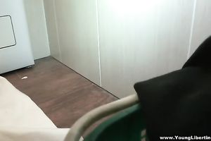 Shy looking bitchy legal age teenager rides large staff wang in cowgirl position