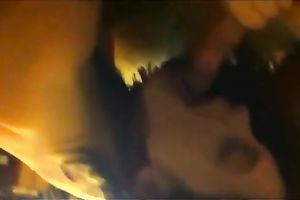 Brunette cutie sucks a prick and receives her hairless twat drilled