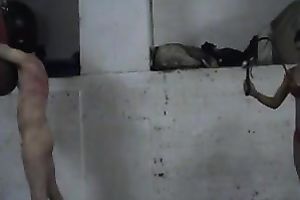 Dominant whorable wench in belts is willing for some cold-blooded whipping on cam