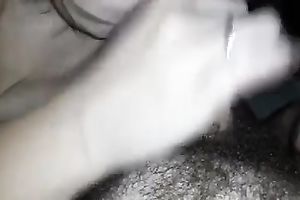 A bit of oral job performed by cute natural dark head is at no time likewise late