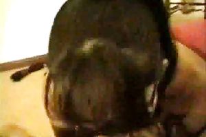 Chubby dark brown cougar golddigger engulfing my large penis