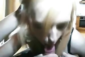 Angelic blonde chick engulfing hard penis balls unfathomable